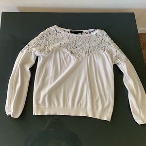 French Connection Lace Trim Knit Sweater
